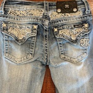 Miss Me girls size 10 bootcut lace rhinestone bling
